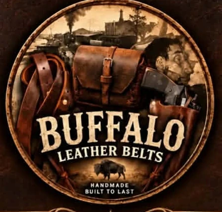Buffalo Leather Belts Western emblem