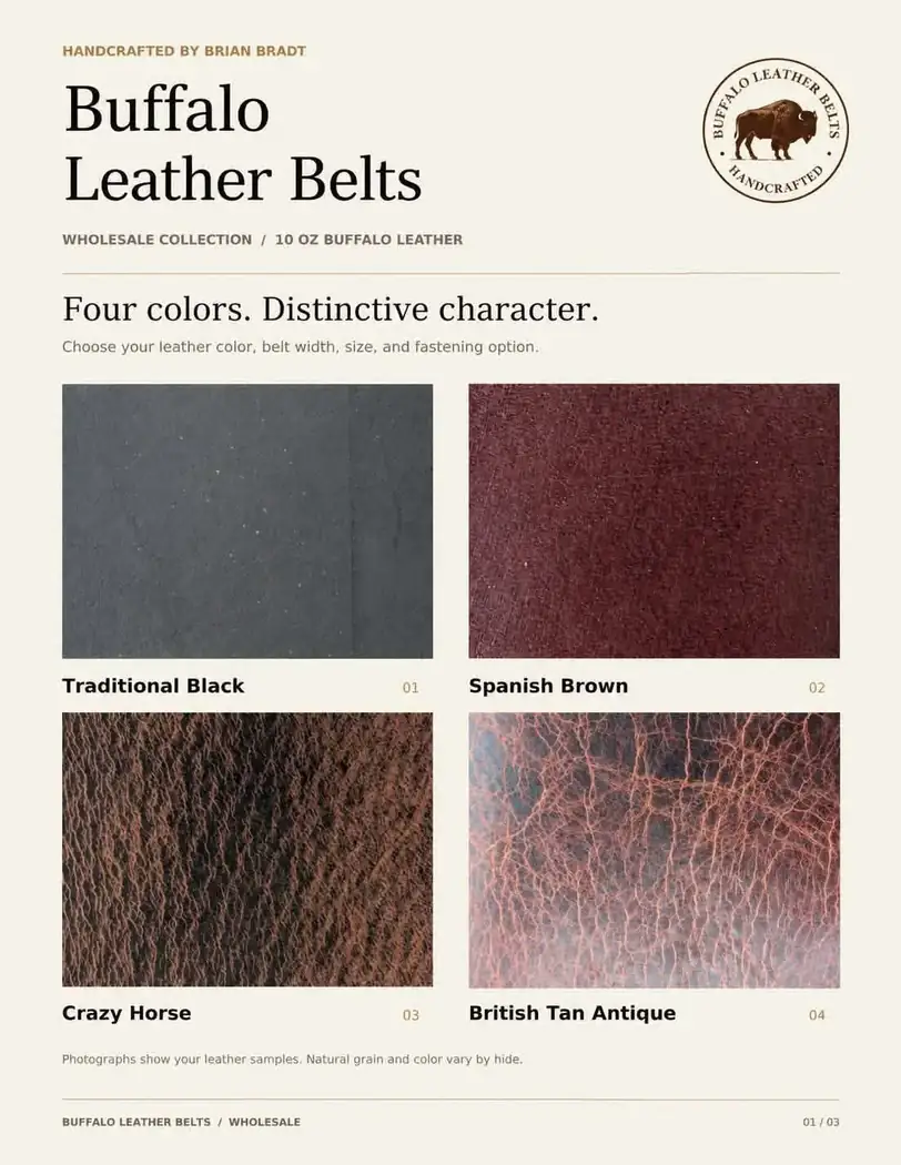 Leather color swatch guide